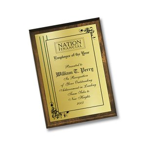 Laser-engraved employee of the month or year individual plaques.