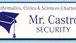 Full color white/blue name magnetic name tag