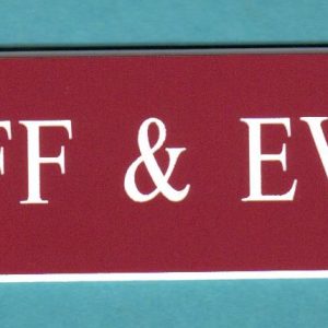 Engraved name plate with text
