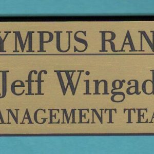 Engraved magnetic name tag with logo & text