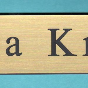 Engraved name plates with 1 line of text
