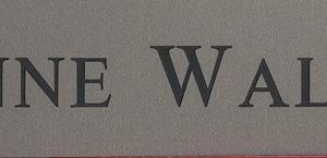 Ash Grey name plate with black engraved text