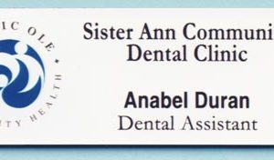 full color name tag with printed logo name and title