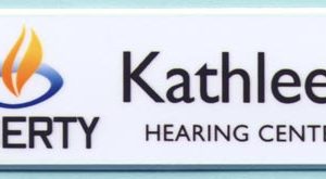 full color printed name tag with logo & text