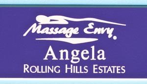 Engraved name tag with logo & text