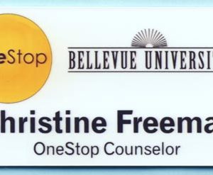 full color printed name tag with logo & text