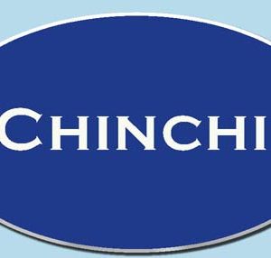 Custom shaped oval blue/white name tag