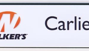 full color printed name tag with logo & text