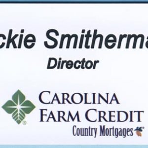full color printed name tags with logo & engraved text
