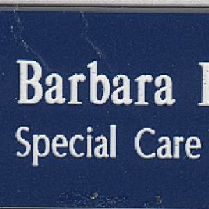 engraved name tag with logo & text