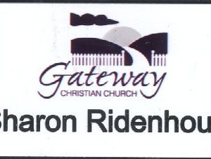 full color printed name tag with engraved text