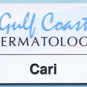 full color printed name tag with logo & engraved text