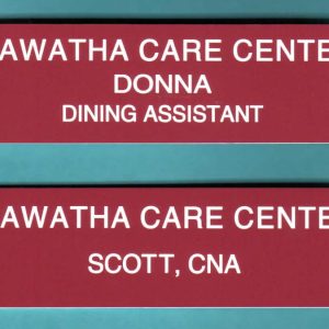 engraved name tag text only