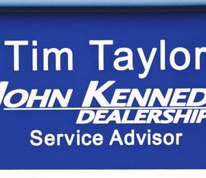 engraved pocket tag with logo & text