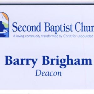 full color printed name tag with logo & text