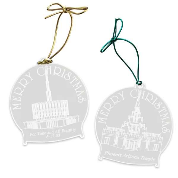 Personalized Clear Acrylic LDS Temple Ornaments-0