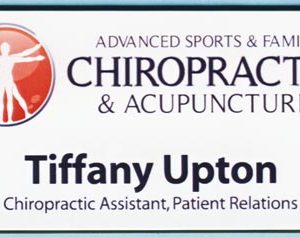 full color printed name tag with logo & text
