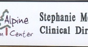 full color printed name tag with logo & engraved text
