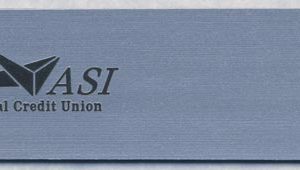 engraved name tag with logo & text
