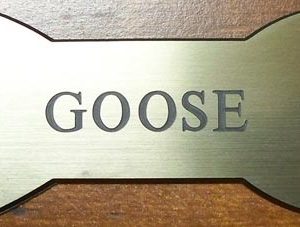 engraved custom shaped name tags with text