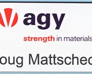 full color printed name tags with logo & engraved text