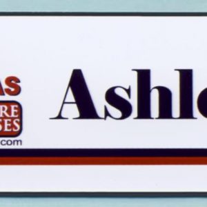 full color name tag with printed logo and name