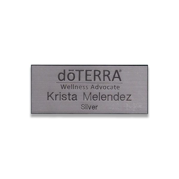 doTERRA Wellness Advocate name tag with Gold or Silver designation