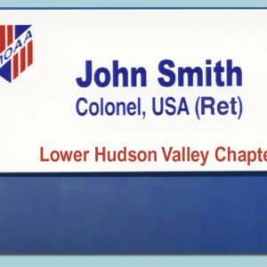full color printed name tag with logo & text