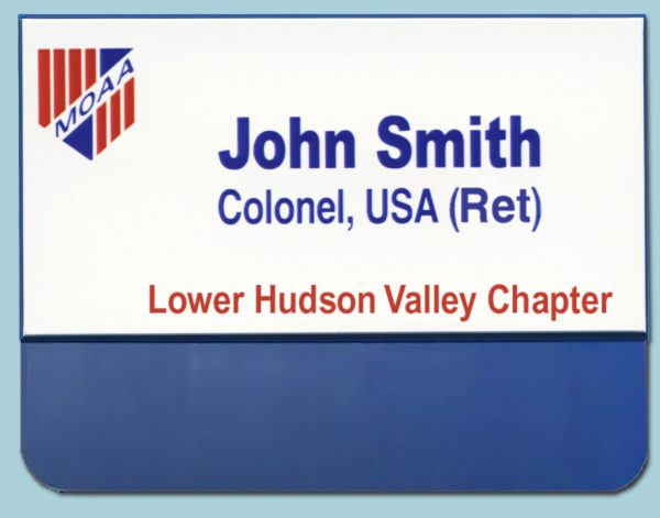 full color printed name tag with logo & text