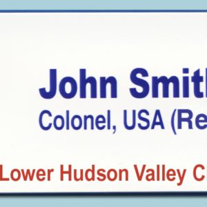 full color printed name tag with logo & text