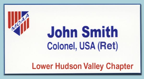 full color printed name tag with logo & text