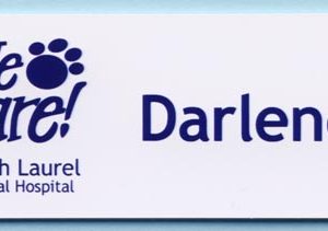 full color printed name tag with logo & Text
