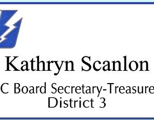 white full clor name tag with printed logo and text