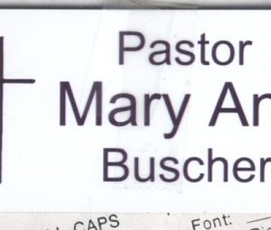 full color printed name tag with logo & text