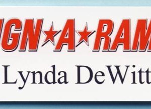full color name tag with printed logo and text