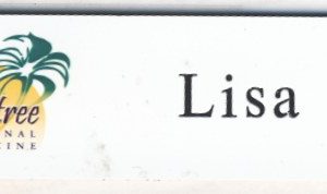 full color printed name tag with logo & engraved text