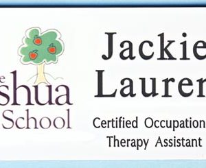 full color printed name tag with engraved text