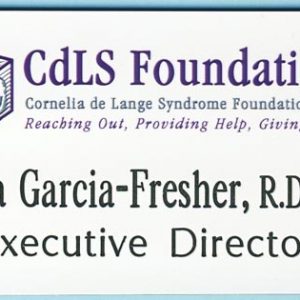 full color printed name tag with logo & engraved text