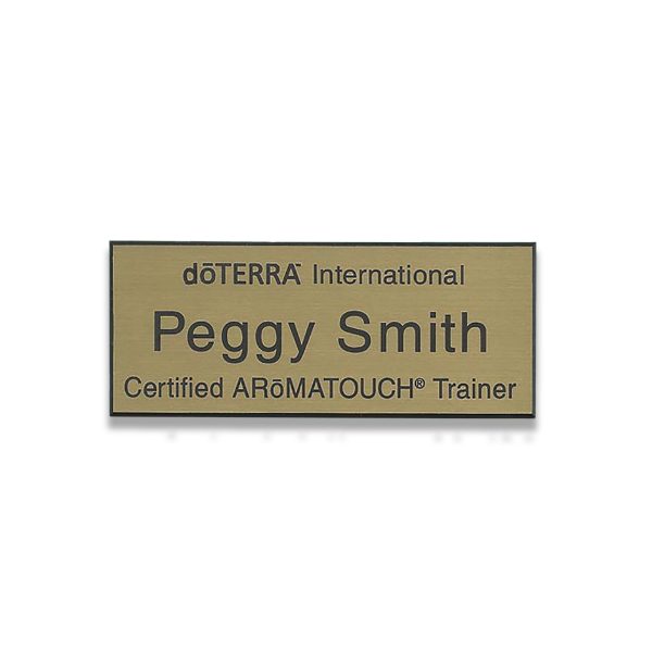 gold doterra international certified aromatouch trainer tag