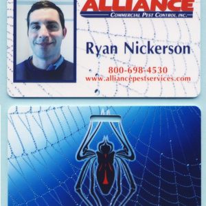 2 sided full color id tag with printed images and text