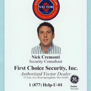 Full color ID tag with printed logo, photo, and text
