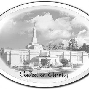 small 5x7 oval beveled frameless mirror with custom laser engraved image, landscape layout