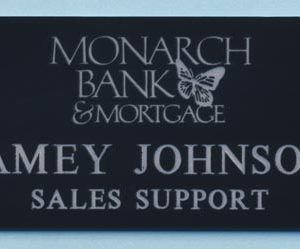 Engraved name tag with 2 lines of text