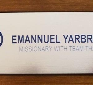 Full color name tag with 2 lines of text