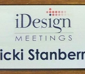 Full color name tag with 1 line of text