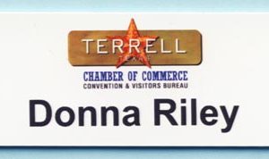 Full color name tag with 1 line of text