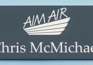 Engraved name tag with 1 line of text