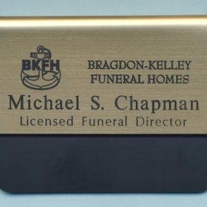 Engraved pocket tag with 2 lines of text