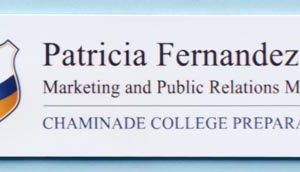 Full color name tag with 2 lines of text