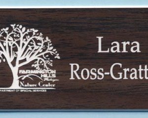 Engraved name tag with 1 line of text